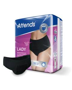 Attends Lady discreet underwear 3 L verpakking + product